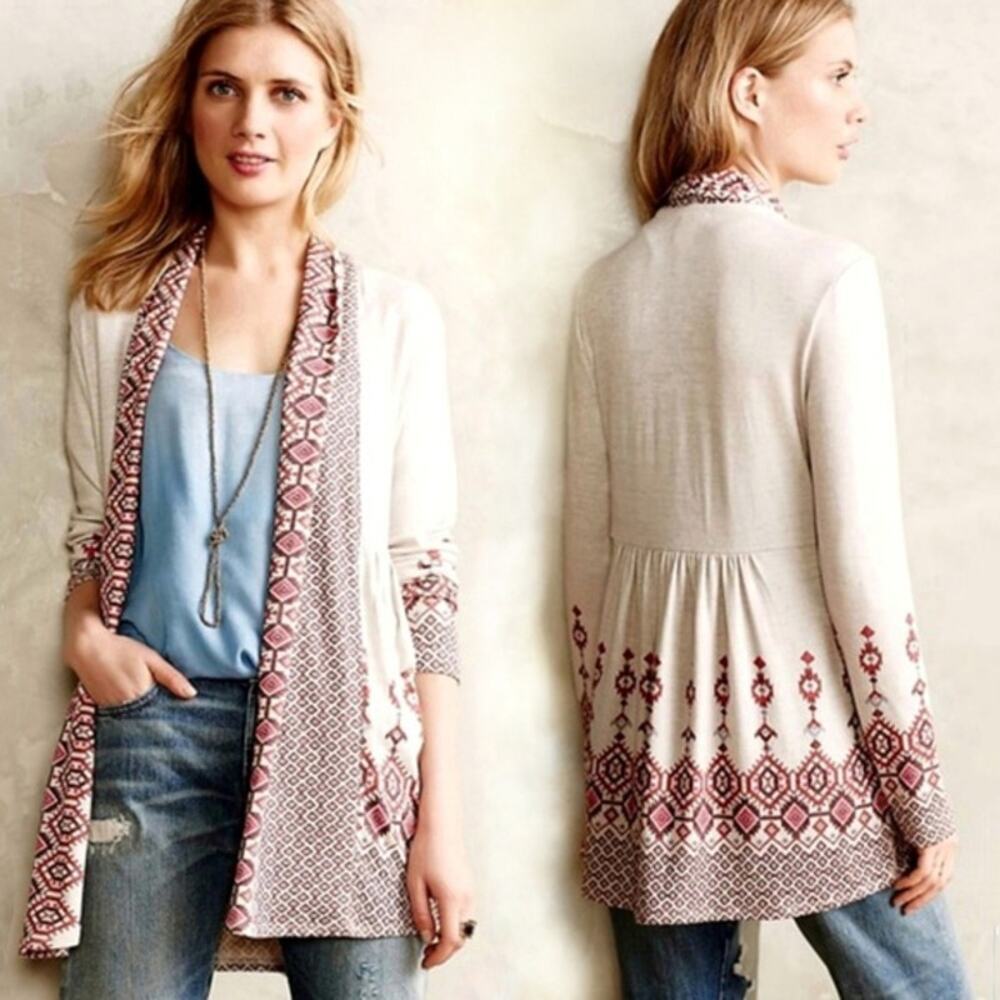 Anthropologie x One September Women's Solstice Night Open Front Sweater Flowy S